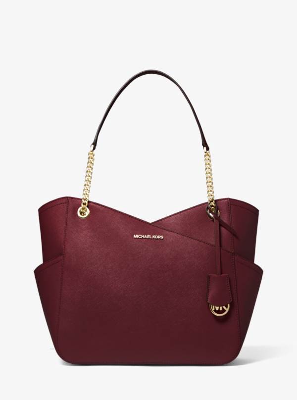 Damske Taška Cez Rameno Michael Kors Jet Set Large Saffiano Leather Bordove - Kabelky Michael Kors Slevy | ZUYAF-0436